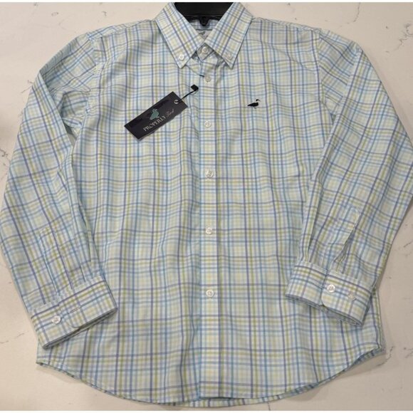 PROPERLY TIED Boys Size Medium (10/12) Plaid Sport shirt , Bamboo Blend NWT $60 - Picture 2 of 9
